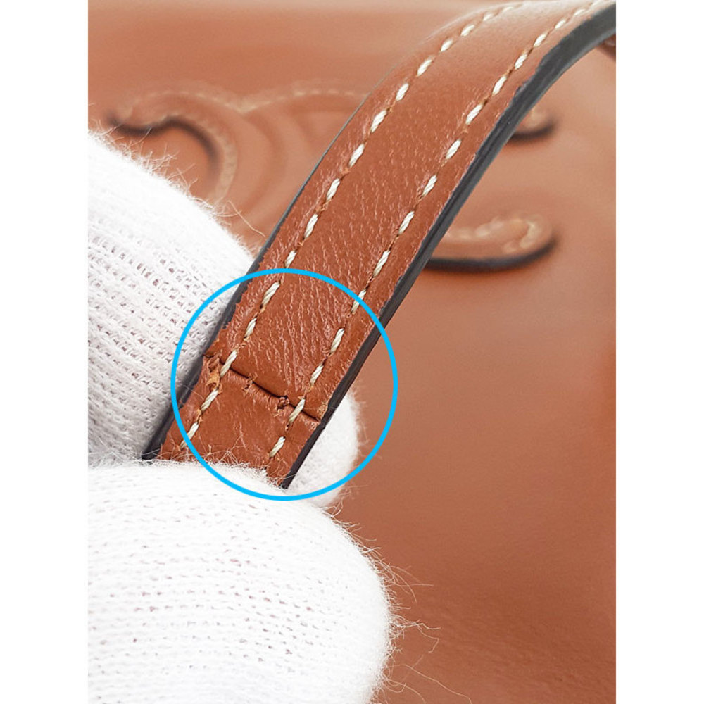 Celine Cuile Triomphe Drawstring Mobile Pouch Tan - image 8